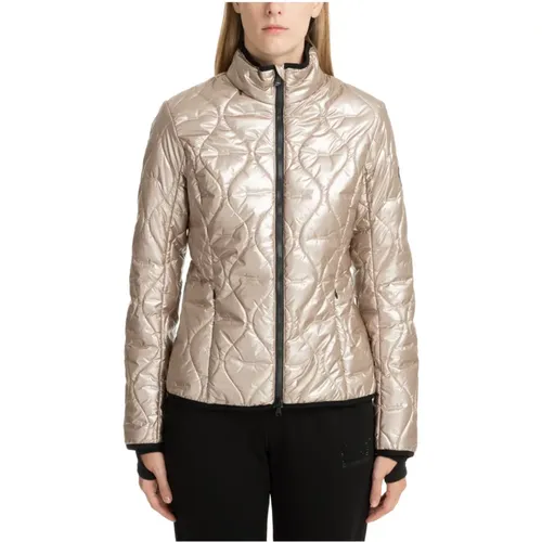 Zip Closure Plain Down Jacket Logo , female, Sizes: S - Emporio Armani EA7 - Modalova