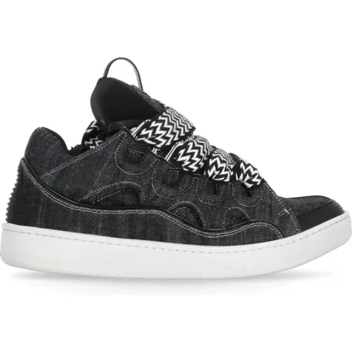 Denim Sneakers with Herringbone Pattern , male, Sizes: 9 UK, 7 UK, 10 UK, 6 UK, 11 UK, 8 UK - Lanvin - Modalova