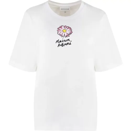 Cotton crew-neck T-shirt , female, Sizes: M, XS - Maison Kitsuné - Modalova