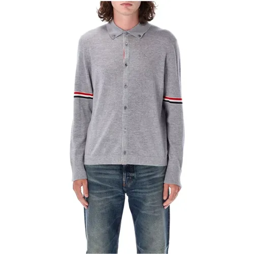 Light Grey Jersey Stitch Sweater , male, Sizes: L, M, XL - Thom Browne - Modalova