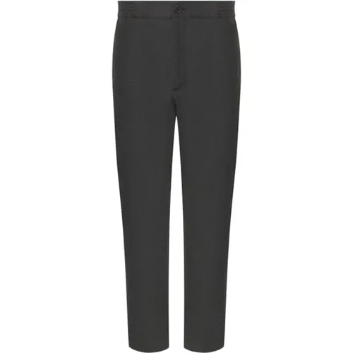 Chinos, male, , Size: L Dark Grey Wool Trousers - Gucci - Modalova