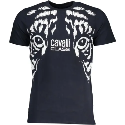 Print Logo Short Sleeve Tee , male, Sizes: L, XL, 2XL - Cavalli Class - Modalova