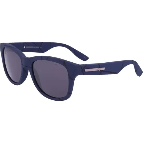 Blaue Silberne Sonnenbrille Mq0012S-010 , Damen, Größe: 53 MM - alexander mcqueen - Modalova