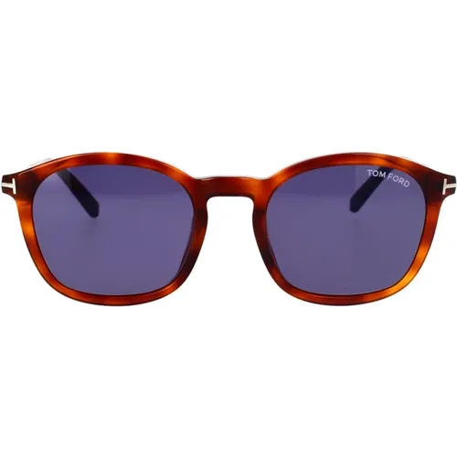 Sunglasses, unisex, , Size: 52 MM Classic Square Sunglasses with Blue Lenses - Tom Ford - Modalova