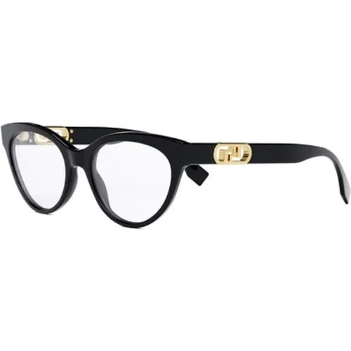 Cat Eye Sunglasses with Gold Logo , unisex, Sizes: 53 MM - Fendi - Modalova