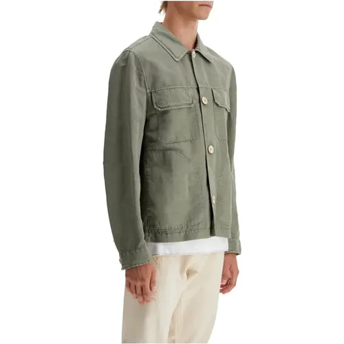 Leinen Baumwolle Gabardine Overshirt - BRUNELLO CUCINELLI - Modalova