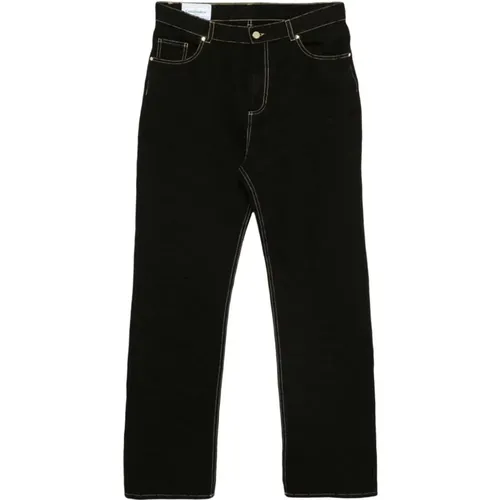 Straight Jeans, male, , Size: W30 Jacquard logo denim jeans - Casablanca - Modalova