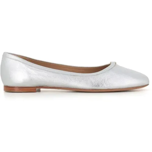 Ballerinas, female, , Size: 8 US Silver Flat Ballerina Shoes - Chloé - Modalova