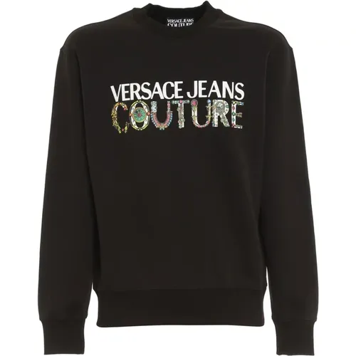 Logo Printed Sweatshirt , male, Sizes: M, XL - Versace Jeans Couture - Modalova