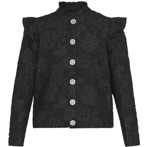 Blumiger Jacquard Blazer mit Rüschen - Love & Divine - Modalova