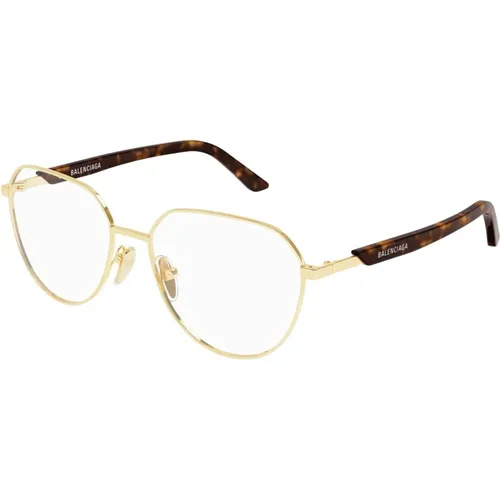 Gold Havana Transparent Eyeglasses , male, Sizes: 55 MM - Balenciaga - Modalova