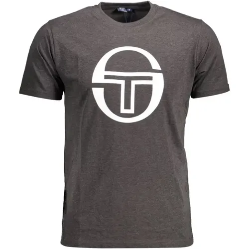 Print Logo Baumwoll T-Shirt Grau , Herren, Größe: M - Sergio Tacchini - Modalova