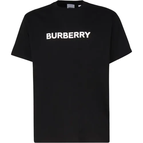 Schwarzes Logo-Print-Baumwoll-T-Shirt , Herren, Größe: 2XL - Burberry - Modalova