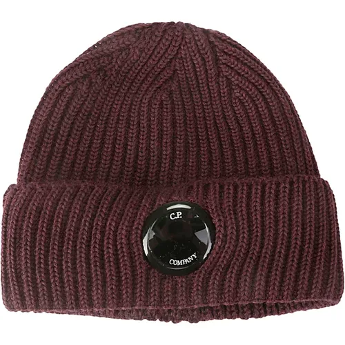 Beanies, male, , Size: ONE SIZE Merino Wool Lens Beanie Hat - C.P. Company - Modalova