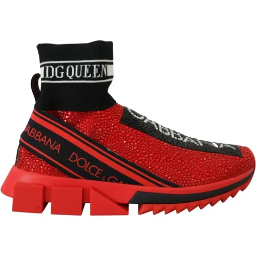 Rote Bling Sorrento Sneakers Socken Schuhe - Dolce & Gabbana - Modalova