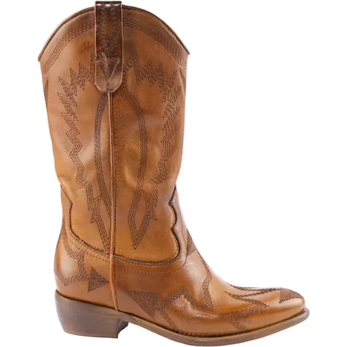 Western Leather Boot , female, Sizes: 3 UK, 5 UK, 4 UK - Zoe - Modalova