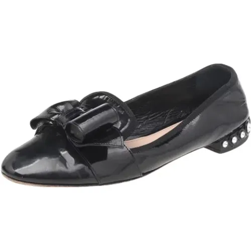 Pre-owned Leather flats , female, Sizes: 6 UK - Miu Miu Pre-owned - Modalova