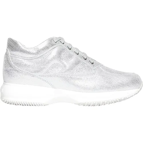 Silberne Interaktive Sneakers , Damen, Größe: 38 EU - Hogan - Modalova