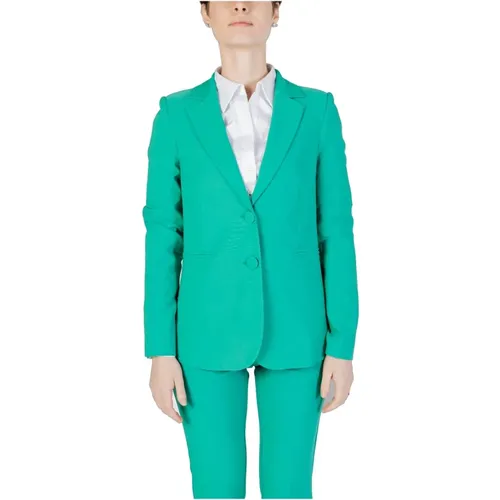 Grüner V-Ausschnitt Blazer , Damen, Größe: XS - Sandro Ferrone - Modalova