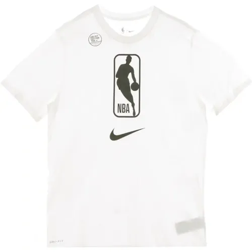 Weiße NBA Logo T-shirt Dri-fit , Herren, Größe: 2XL - Nike - Modalova