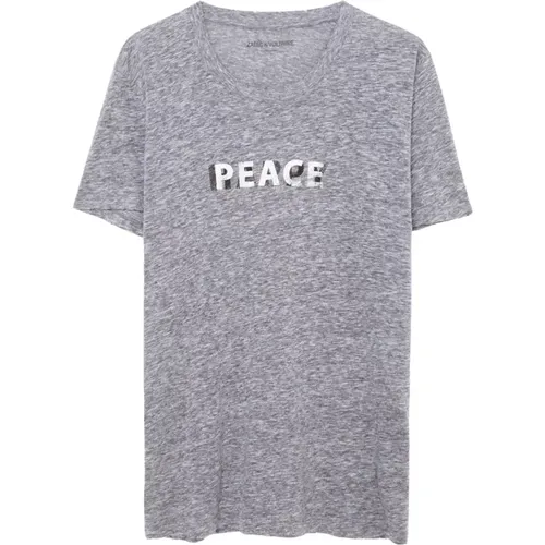 Stylish Grey Overdyed T-Shirt , male, Sizes: S - Zadig & Voltaire - Modalova