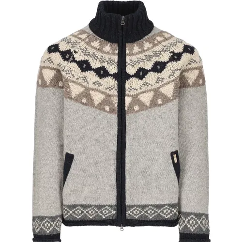 Jacquard Cardigan für Stilvolles Outfit , Herren, Größe: L - Luis Trenker - Modalova