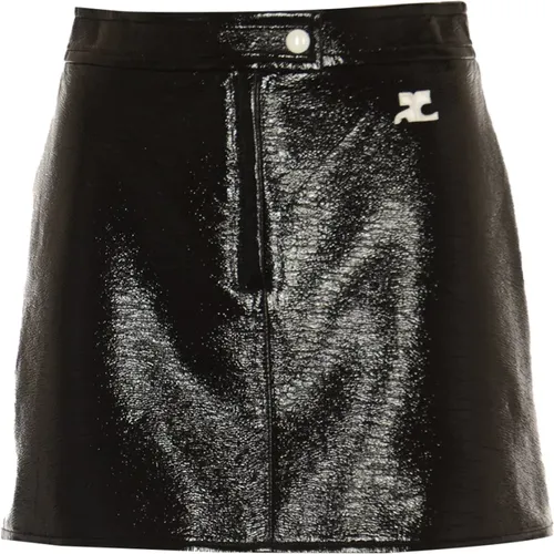 Vinyl Mini Skirt , female, Sizes: XS, S - Courrèges - Modalova