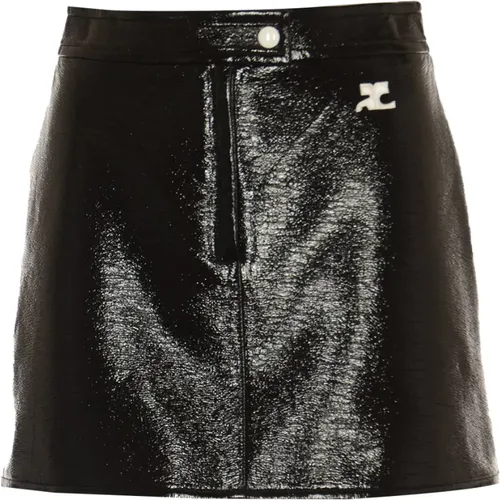 Short Skirts, female, , Size: S Vinyl Mini Skirt - Courrèges - Modalova