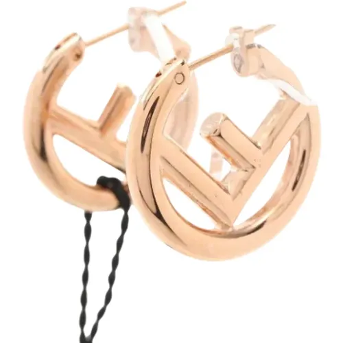 Pre-owned Jewellery, female, , Size: ONE SIZE Pre-owned Stainless Steel earrings - Fendi Vintage - Modalova