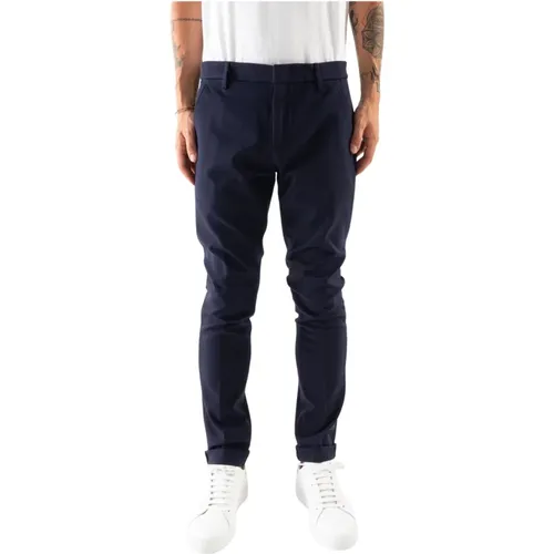 Technical Fabric Chinos with Side Pockets , male, Sizes: W31, W30 - Dondup - Modalova