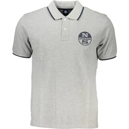 Grey Cotton Polo Shirt with Short Sleeves , male, Sizes: S, XL, M - North Sails - Modalova