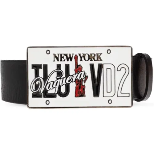 Belts, male, , Size: 90 CM Plaque Belt - Dsquared2 - Modalova