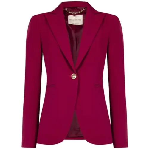 Blazers, female, , Size: M Single Button Technical Fabric Blazer Jacket - RINASCIMENTO - Modalova