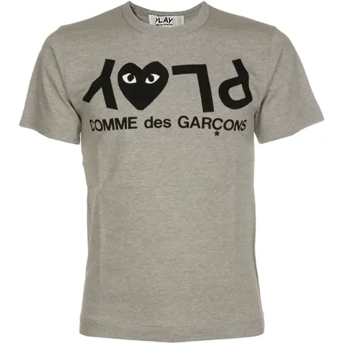 T-Shirts, male, , Size: L Logo T-Shirt 100% Cotton Japan - Comme des Garçons Play - Modalova