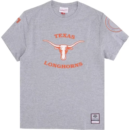 T-Shirts, male, , Size: L Texas Longhorns Basketball Team T-Shirt - Mitchell & Ness - Modalova