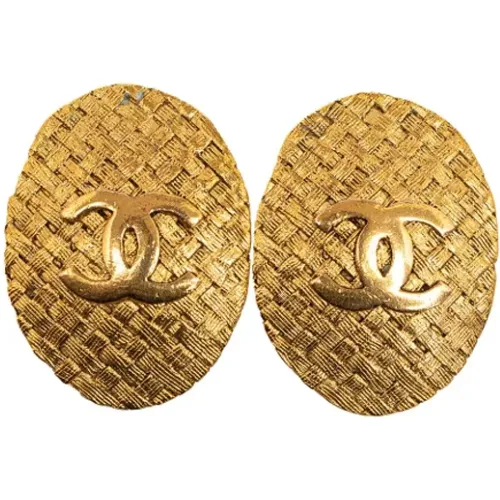 Pre-owned Gold earrings , female, Sizes: ONE SIZE - Chanel Vintage - Modalova