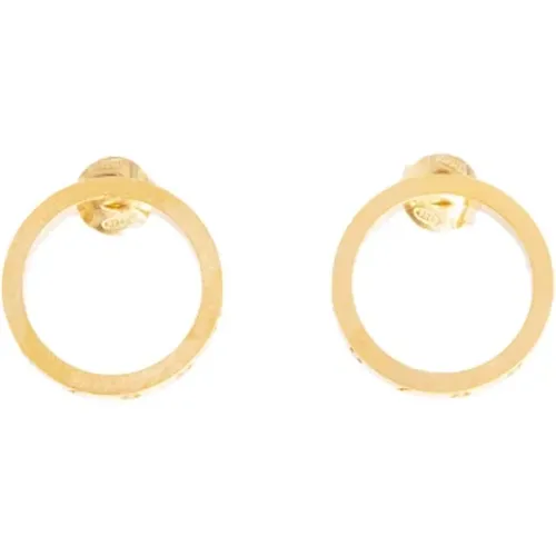 Numerical Logo Earrings, Gold-Plated Sterling Silver , female, Sizes: ONE SIZE - Maison Margiela - Modalova