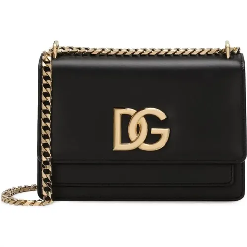 Logo Schultertasche mit Ankerkette - Dolce & Gabbana - Modalova