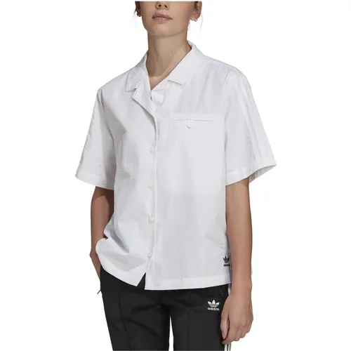 Short Sleeve Adicolor Classics Shirt , female, Sizes: L, XL - Adidas - Modalova