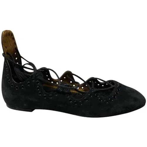 Pre-owned Flats, female, , Size: 6 US Suede Ballet Flats with Zigzag Details - Isabel Marant Pre-owned - Modalova