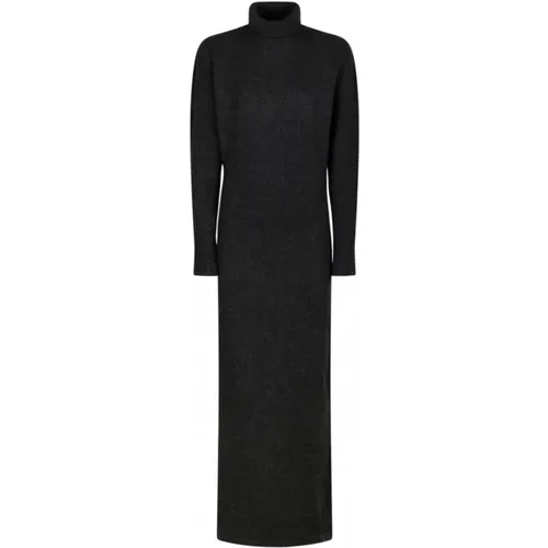 Dark Grey Knitted Maxi Dress , female, Sizes: M - Ami Paris - Modalova
