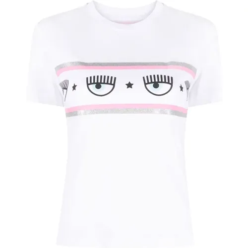 Weiße T-Shirts und Polos von Chiara Ferragni , Damen, Größe: XS - Chiara Ferragni Collection - Modalova