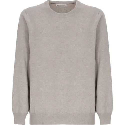 Cashmere Knitwear, male, , Size: 2XL Cashmere Crewneck Sweater for Men - BRUNELLO CUCINELLI - Modalova