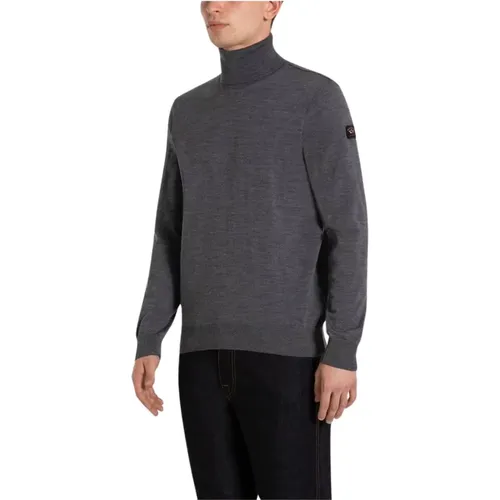 Regular Fit Rollkragenpullover aus gefärbter Wolle , Herren, Größe: S - PAUL & SHARK - Modalova