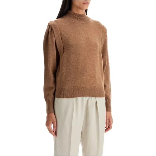 Pullover mit gewelltem Rollkragen und Klappendetails , Damen, Größe: 2XS - Isabel Marant Étoile - Modalova