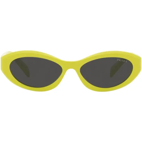 Sonnenbrille mit unregelmäßiger Form und dunkelgrauen Gläsern , unisex, Größe: 55 MM - Prada - Modalova
