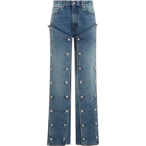 Vintage Blaue Baumwoll-Snap-Off-Jeans , Damen, Größe: W28 - Y/Project - Modalova