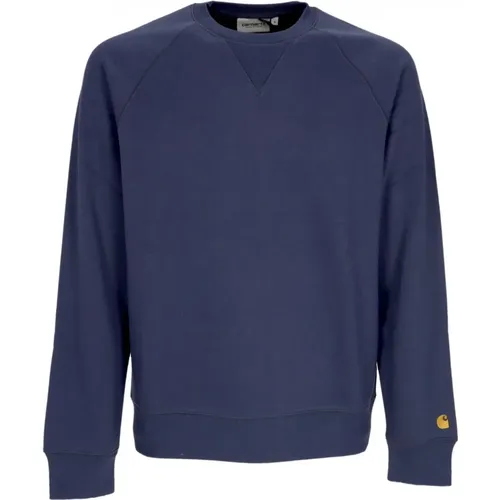 Blau/Gold Chase Crewneck Sweatshirt , Herren, Größe: M - Carhartt WIP - Modalova
