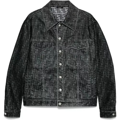 Denim Jacket with FF Motif , male, Sizes: S, L - Fendi - Modalova