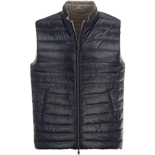 Vests, male, , Size: 2XL Reversible ultralight nylon gilet - Herno - Modalova